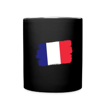 Frankreich Flagge Used Look Französische Fahne - Tasse einfarbig - Schwarz - Vorne