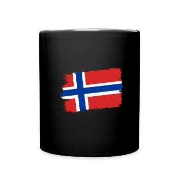 Drapeau de la Norvège Drapeau de la Scandinavie Drapeau de la Norvège - Mug uni - noir - Devant