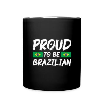 Brazil Flag Brazilian Flag South America - Full Colour Mug - black - Front