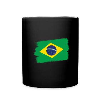 Brasilien Flagge Brasilianische Fahne Südamerika - Tasse einfarbig - Schwarz - Vorne