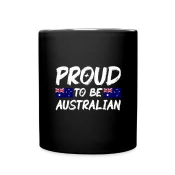 Drapeau de l’Australie sous le drapeau australien - Mug uni - noir - Devant