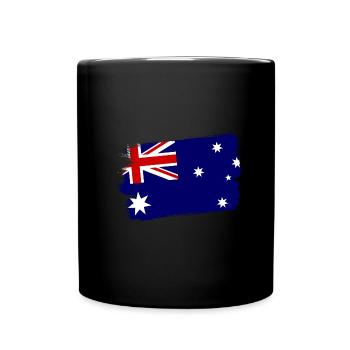 Drapeau de l’Australie sous le drapeau australien - Mug uni - noir - Devant
