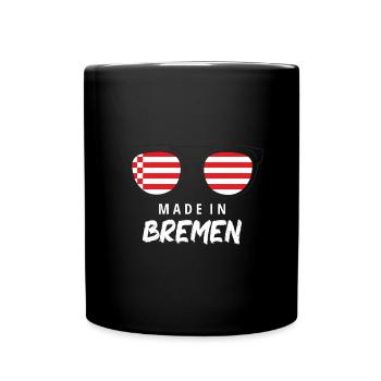 Bremen Flagge Bremer Fahne - Tasse einfarbig - Schwarz - Vorne