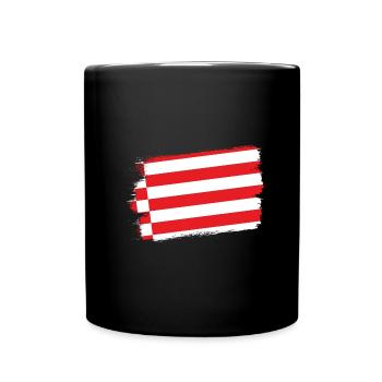 Bremen Flagge Bremer Fahne - Tasse einfarbig - Schwarz - Vorne