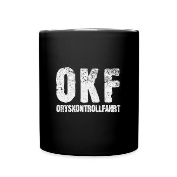Ortskontrollfahrt OKF - Tasse einfarbig - Schwarz - Vorne
