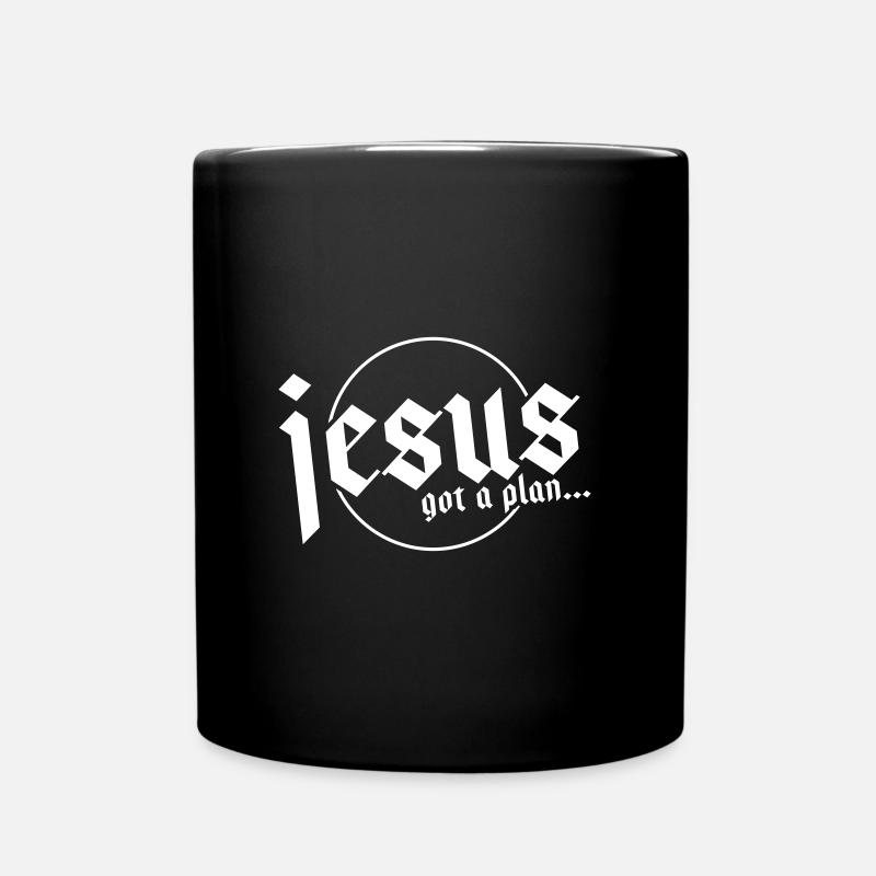 jesus hat einen plan - Tasse einfarbig - Schwarz