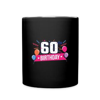 Idée de cadeau pour la bannière du 60e anniversaire - Mug uni - noir - Devant