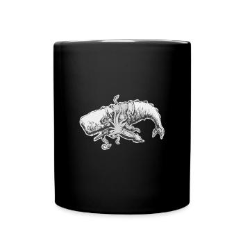 Sperm whale and giant squid. Vacation shirt. - Full Colour Mug - black - Front