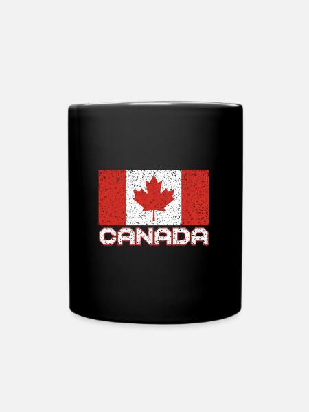 Kanada Flagge Ahornblatt Kanadier Geschenk Canada - Tasse einfarbig - Schwarz