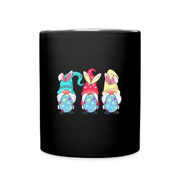 Süße Gnome Osterei Jagd - Tasse einfarbig - Schwarz - Vorne