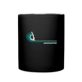 Windsurfing Windsurfer Wellenweiten Wind Wasser - Tasse einfarbig - Schwarz - Vorne