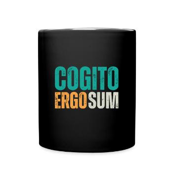 Cogito ergo sum - Latin quote - Full Colour Mug - black - Front