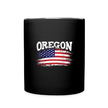 Retro Oregon State Mountain - Tasse einfarbig - Schwarz - Vorne