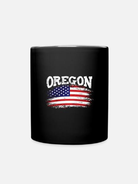 Retro Oregon State Mountain - Tasse einfarbig - Schwarz