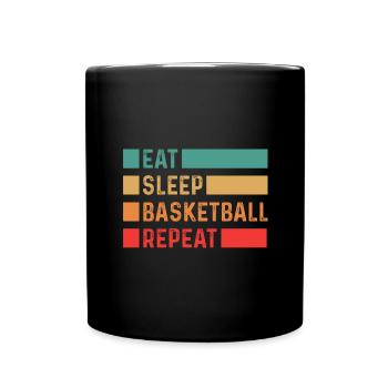 Basketballer Basketball Slamdunk BBall Korbleger - Tasse einfarbig - Schwarz - Vorne