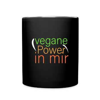vegane Power in mir - Tasse einfarbig - Schwarz - Vorne
