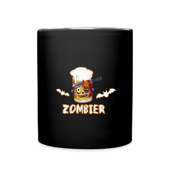 Zombie,Zombier,Halloween,Bier, gruselig,Zombies - Tasse einfarbig - Schwarz - Vorne