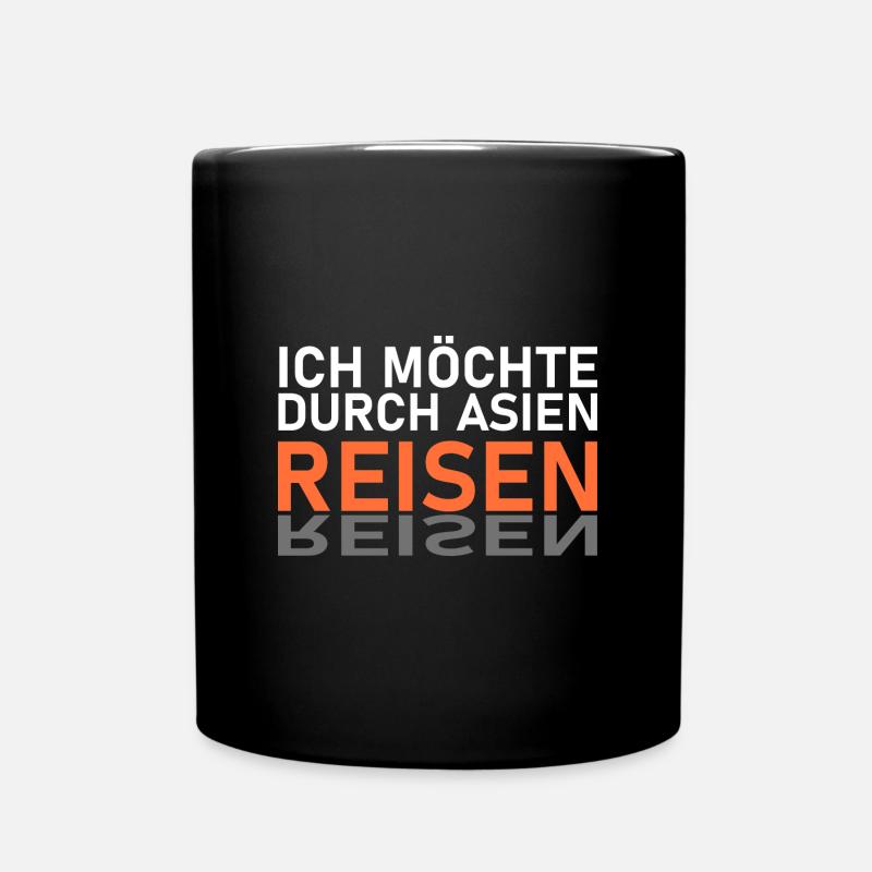 Asien Reise - Tasse einfarbig - Schwarz