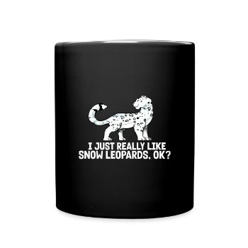 Schneeleopard - Tasse einfarbig - Schwarz - Vorne