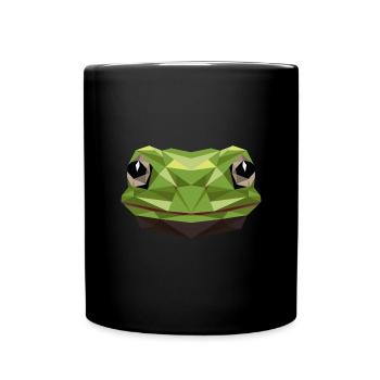Frosch Künstlerisches Tier Puristische Tierwelt - Tasse einfarbig - Schwarz - Vorne