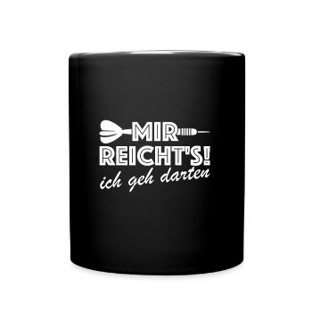 Mir reichts ich geh darten | Bar, lustige Sprüche - Tasse einfarbig - Schwarz - Vorne