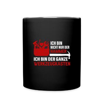 Werkzeugkasten Hammer Handwerker Geschenkidee - Tasse einfarbig - Schwarz - Vorne