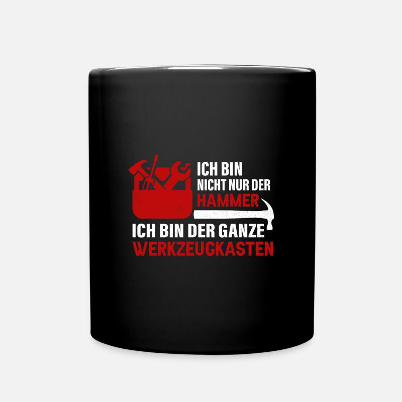 Werkzeugkasten Hammer Handwerker Geschenkidee - Tasse einfarbig - Schwarz