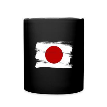Drapeau du Japon utilisé Look Nihon drapeau japonais - Mug uni - noir - Devant