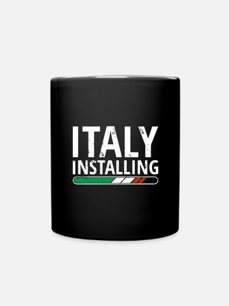 Italy Flag Italia Italian Flag Used Look - Full Colour Mug - black