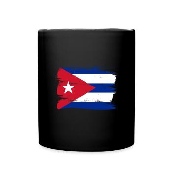 Kuba Flagge Karibik Urlaub Cuba Reise Havanna - Tasse einfarbig - Schwarz - Vorne