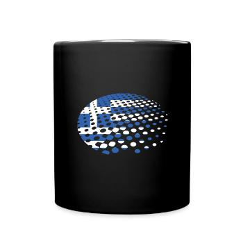 Griechenland Flagge Hellas Athen Griechische Fahne - Tasse einfarbig - Schwarz - Vorne