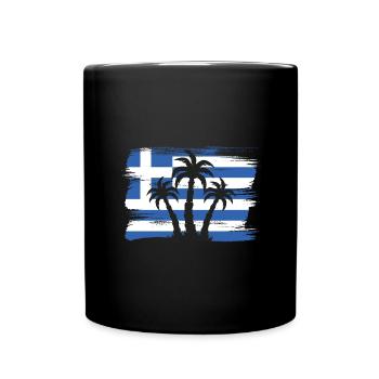 Drapeau de la Grèce Hellas Athènes Drapeau grec - Mug uni - noir - Devant