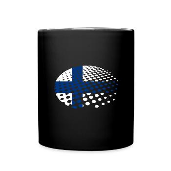 Finnland Flagge Suomi Finnische Fahne Used Look - Tasse einfarbig - Schwarz - Vorne
