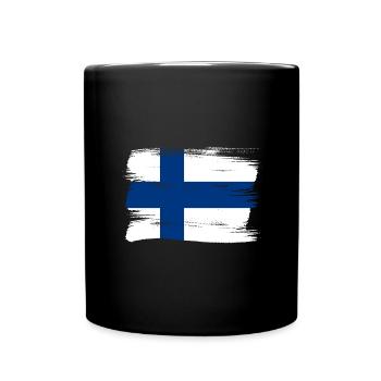 Finlande Drapeau Suomi Drapeau finlandais utilisé Look - Mug uni - noir - Devant