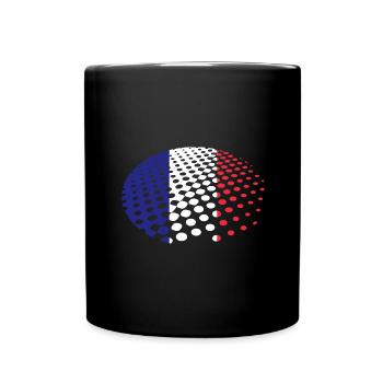 Frankreich Flagge Used Look Französische Fahne - Tasse einfarbig - Schwarz - Vorne