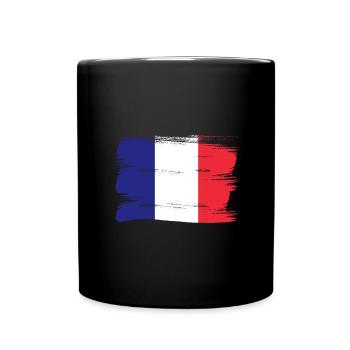 France Flag Distressed Look French Flag - Full Colour Mug - black - Front