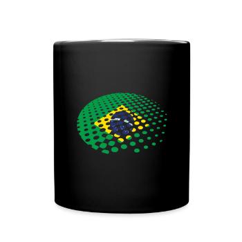 Brasilien Flagge Brasilianische Fahne Südamerika - Tasse einfarbig - Schwarz - Vorne