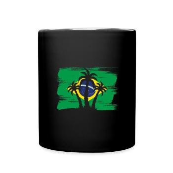 Brasilien Flagge Brasilianische Fahne Südamerika - Tasse einfarbig - Schwarz - Vorne