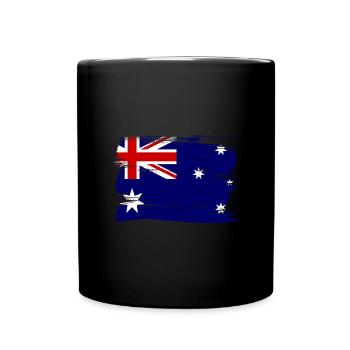 Drapeau de l’Australie sous le drapeau australien - Mug uni - noir - Devant