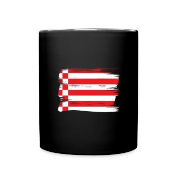 Bremen Flagge Bremer Fahne - Tasse einfarbig - Schwarz - Vorne