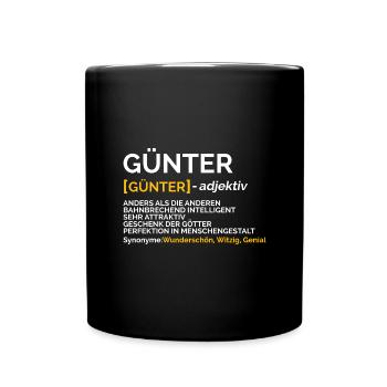 Günter - Tasse einfarbig - Schwarz - Vorne