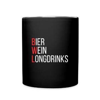 Ich studiere BWL - Tasse einfarbig - Schwarz - Vorne
