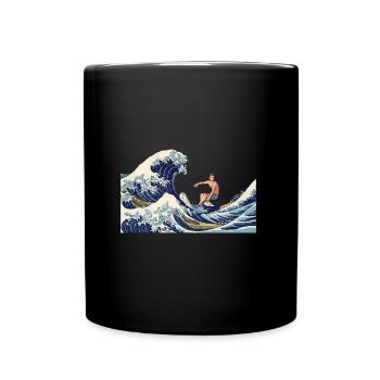 Surfeurs Grande vague avant Kanagawa Surf Japonais - Mug uni - noir - Devant