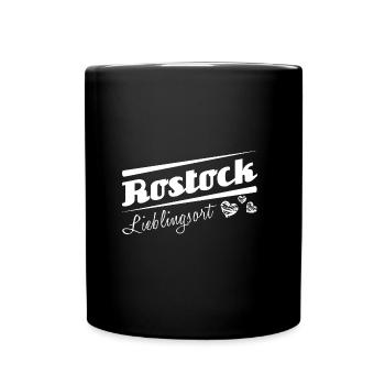 Rostock - Lieblingsort mit Stadtnamen - Tasse einfarbig - Schwarz - Vorne