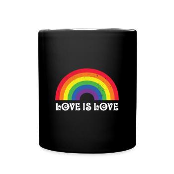Love Is Love Rainbow Gay Pride Lgbtq Pride Flag - Full Colour Mug - black - Front