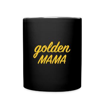 Golden Mama | Golden Retriever, Dog, Animal, Nature - Full Colour Mug - black - Front