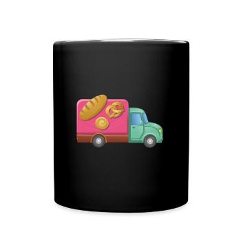 Brot Lieferdienst Wagen - Tasse einfarbig - Schwarz - Vorne