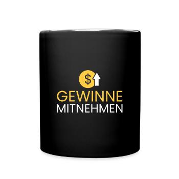 Gewinne mitnehmen - Tasse einfarbig - Schwarz - Vorne
