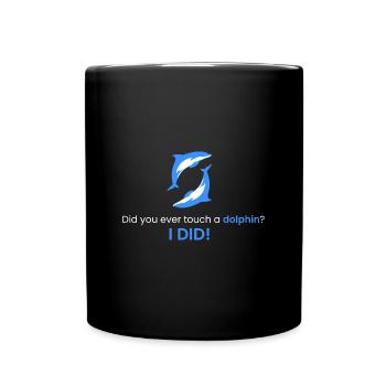 Touching a dolphin! - Full Colour Mug - black - Front