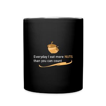Je mange beaucoup de noix! - Mug uni - noir - Devant